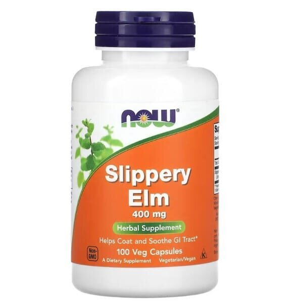 Слизький в'яз NOW Slippery Elm 400 мг вег. капсули №100