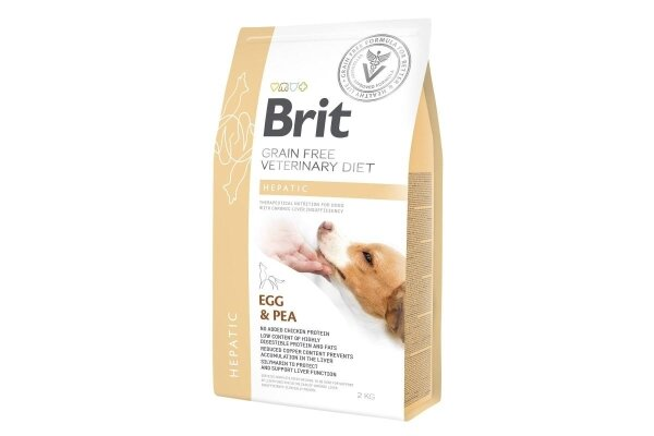 Корм сухий для собак Brit GF Veterinary Diet Hepatic при захворюваннях печінки з яйцем, 2 кг