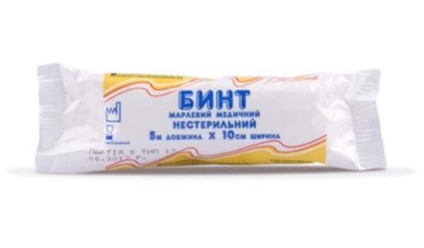 Бинт марлевий нестерильний Наша Вата медичний 5 м х 10 см