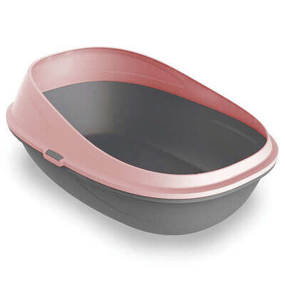 Туалет Petmax Cat Toilet Pop Up відкритий для котів з високими бортами, рожевий, 57х39х23 см