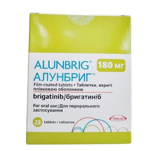 Алунбриг таблетки, в/плів. обол. по 180 мг №28 (7х4)