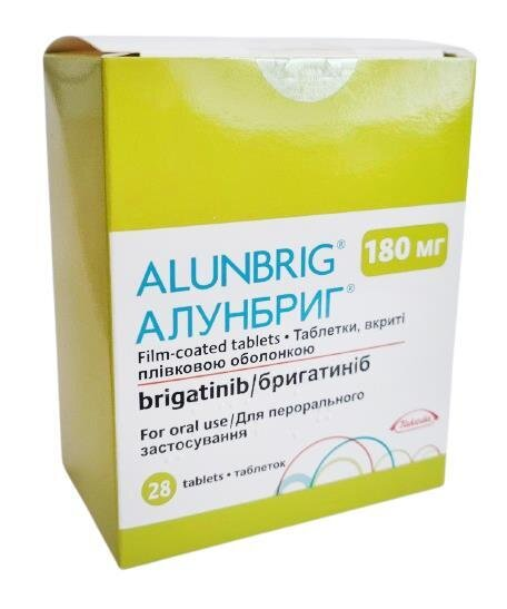 Алунбриг таблетки, в/плів. обол. по 180 мг №28 (7х4)