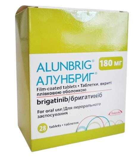 Алунбриг таблетки, в/плів. обол. по 180 мг №28 (7х4)