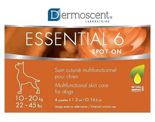 Догляд за шкірою та шерстю Dermoscent Essential 6 spot-on для собак 10-20 кг, 1 піпетка по 1,2 мл