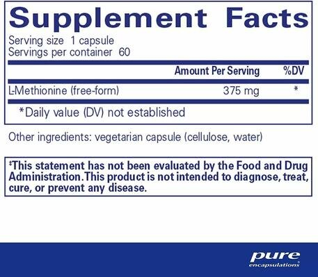 L-метіонін Pure Encapsulations L-Methionine, 60 капсул