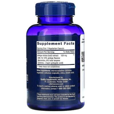 Гінкго білоба Life Extension Ginkgo Biloba 120 мг, 365 капсул