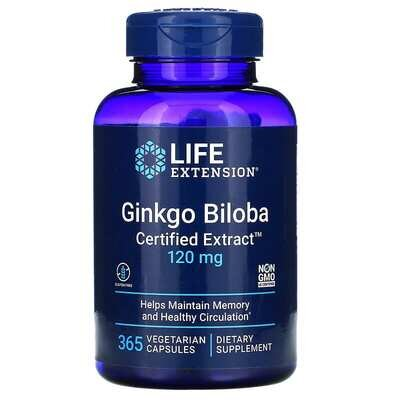Гінкго білоба Life Extension Ginkgo Biloba 120 мг, 365 капсул