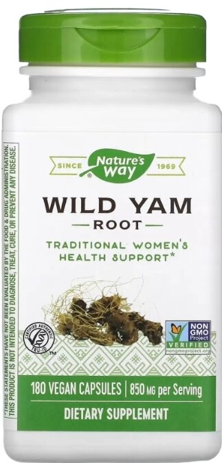 Дикий ямс Nature's Way Wild Yam, 180 капсул