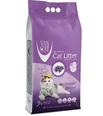 Наповнювач для туалету VanCat Lavender бентонітовий з ароматом лаванди, 5 кг