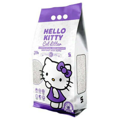 Наповнювач для котячого туалету Hello Kitty Cat Litter Lavender бентонітовий з ароматом лаванди, 4,3 кг (5 л)