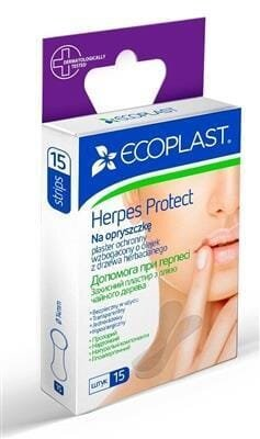 Набір пластирів медичних Ecoplast Допомога при герпесі з олією чайного дерева, 15 штук