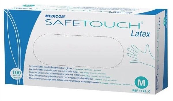 Рукавички оглядові Medicom Safe-Touch латексні неопудрені, розмір М, нестерильні, 1 пара