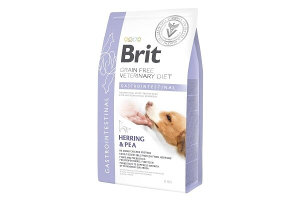 Корм сухий Brit VetDiets Gastrointestinal для дорослих собак з оселедцем і лососем, 2 кг