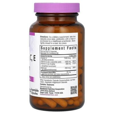 Бета-Каротин, C, Е+ Селен Bluebonnet Nutrition капсули №120