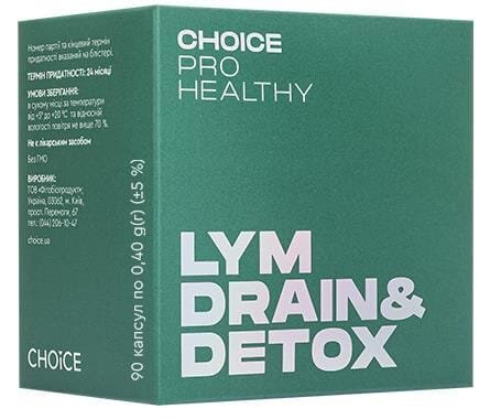 Комплекс для лімфатичної системи Choice Pro Healthy Lym Drain & Detox, 90 капcул