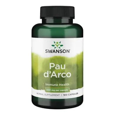 Пау Д'арко Swanson Pau d'Arco, кора мурашиного дерева, капсули по 500 мг №100