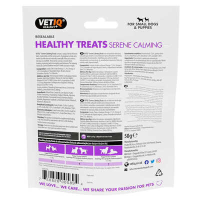 Ласощі для цуценят VetIQ Healthy Treats Serene Calming заспокійливі з куркою, ромашкою та лимонною м'ятою , 50 г