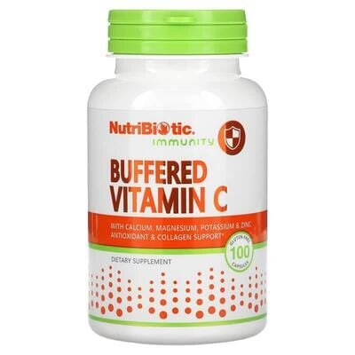 Вітамін C буферизований NutriBiotic Immunity, 100 безглютенових капсул