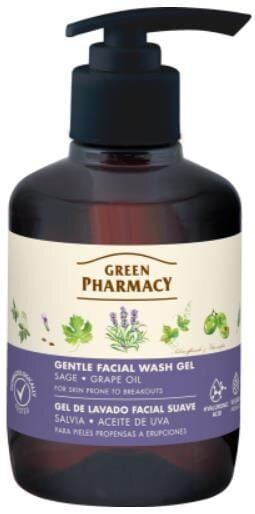 Гель для вмивання Green Pharmacy Шавлія і виноградна олія для шкіри схильної до висипань, 270 мл