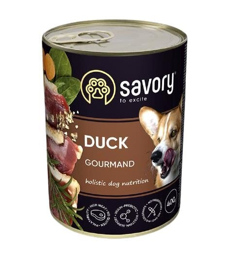 Корм вологий для дорослих собак Savory 30471 з качкою, 400 г
