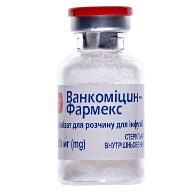 Ванкоміцин-Фармекс ліофілізат для р-ну д/інф. по 1000 мг №1 у флак.