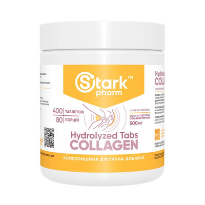 Колаген гідролізат Stark Pharm Stark Collagen Hydrolyzed 500 мг, 400 таблеток