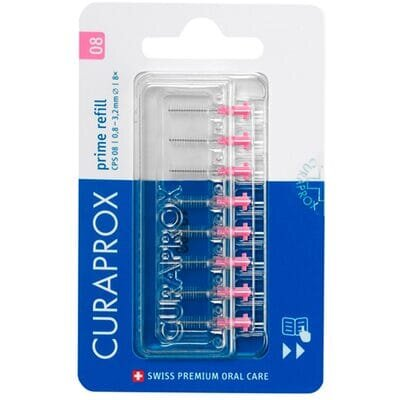 Набір йоржиків міжзубних Curaprox Prime Refill без тримача, рожевий, 8 шт