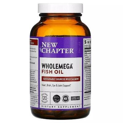 Риб'ячий жир New Chapter Wholemega Alaskan Salmon Oil 1000 мг, 120 желатинових капсул