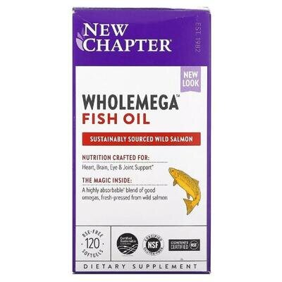 Риб'ячий жир New Chapter Wholemega Alaskan Salmon Oil 1000 мг, 120 желатинових капсул