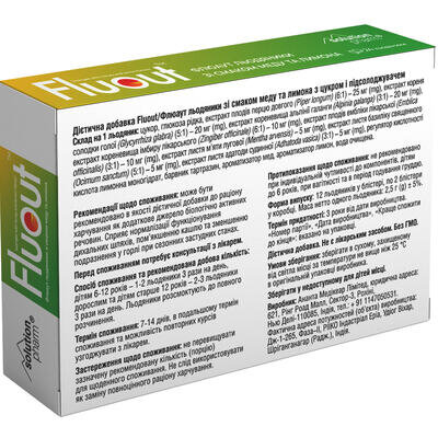 Флюаут Solution pharm льодяники зі смаком меду та лимона №24