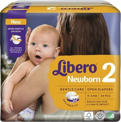 Підгузки Libero Newborn розмір 2, 3-6 кг, 34 шт