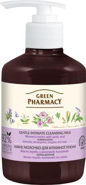 Молочко ніжне для інтимної гігієни Green Pharmacy Жіночі трави нормалізуюче, 370 мл
