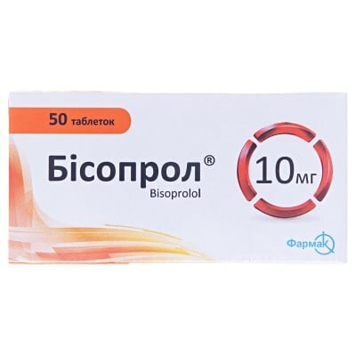 Бісопрол таблетки по 10 мг №50 (10х5)