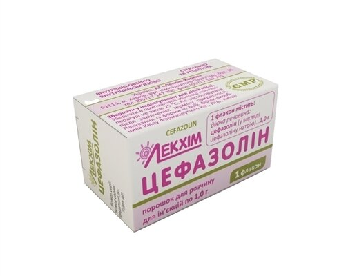 Цефазолін порошок для р-ну д/ін. по 1 г №1 у флак.