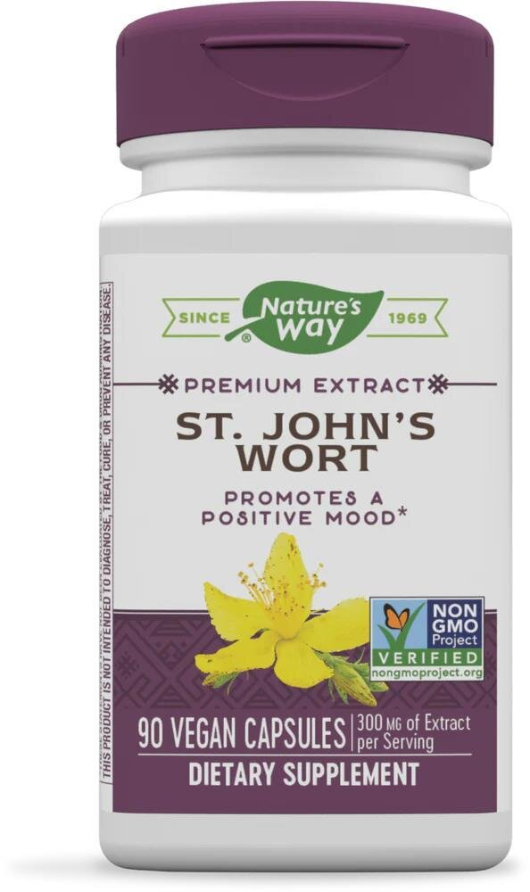 Звіробій Nature's Way St. John's Wort Premium Extract 300 мг, 90 капсул