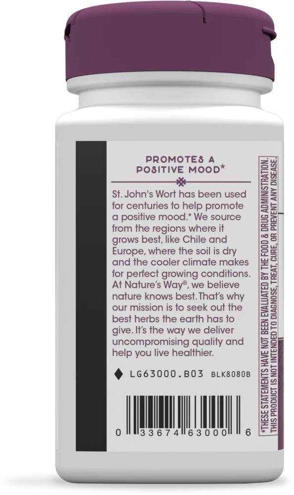 Звіробій Nature's Way St. John's Wort Premium Extract 300 мг, 90 капсул