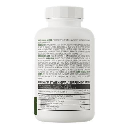 Гінкго білоба OstroVit Ginkgo Biloba, 60 капсул