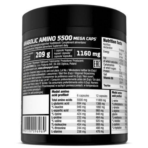 Амінокислота Olimp Anabolic Amino 5500 Mega, 180 капсул