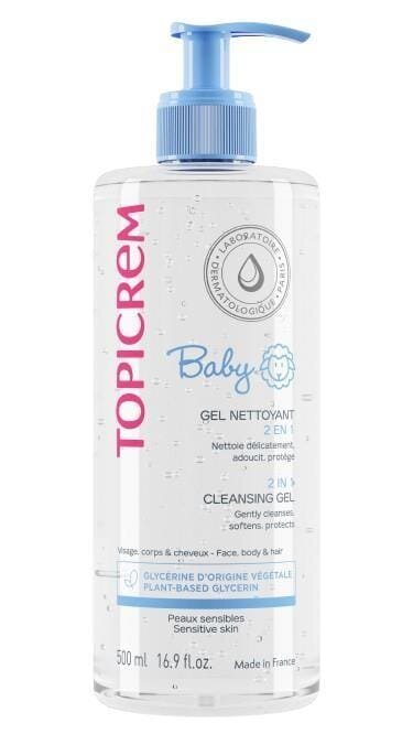 Гель для тіла та волосся Topicrem Baby, очищуючий 2-в-1, 500 мл