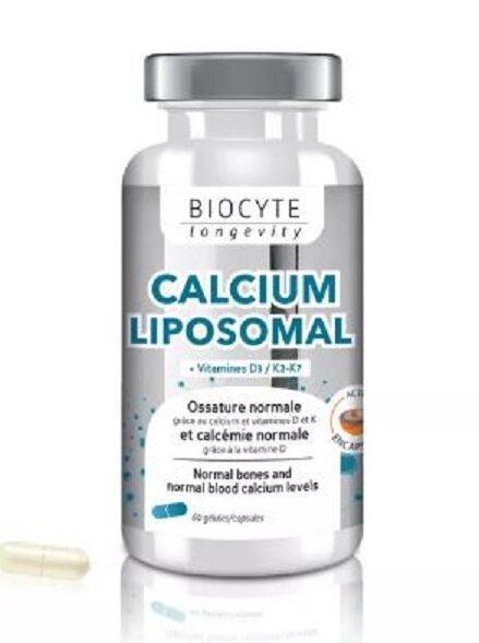 Кальцій ліпосомальний Д3 К2 Biocyte Calcium Liposomal D3 K2 для зміцнення кісток та зубів, 60 капсул