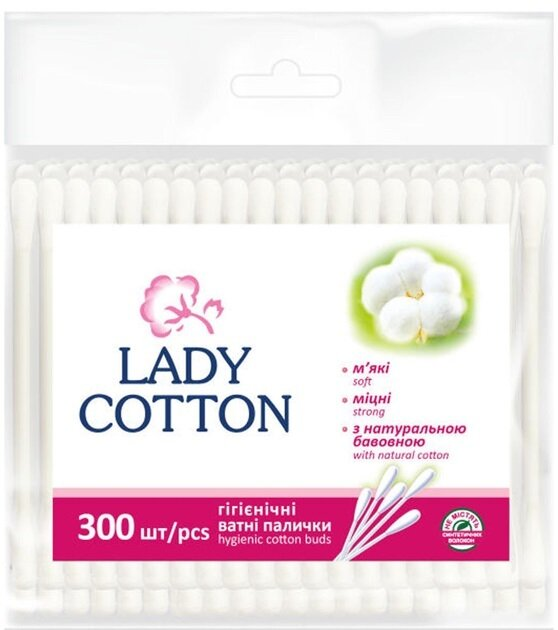 Ватні палички Lady cotton, у пакеті, 300 шт