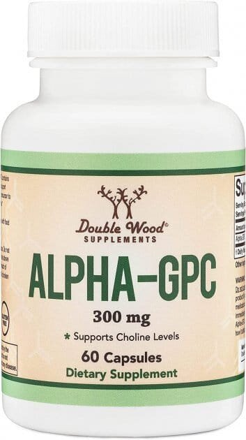 Альфа-гліцерилфосфорілхолін Double Wood Alpha GPC 300 мг, 60 капсул