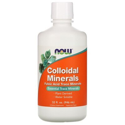Колоїдні мінерали NOW Colloidal Minerals з малиною, 946 мл