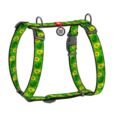 Шлея для собак Collar WAUDOG Nylon Авокадо анатомічна H-подібна з QR-паспортом розмір S, пластик