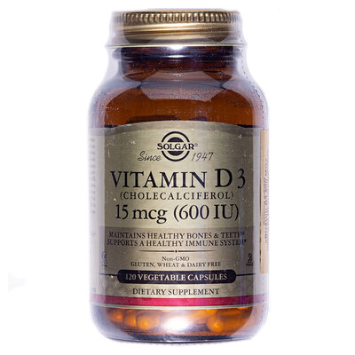 Вітамін Д3 Solgar Vitamin D3 (Cholecalciferol) 15 мкг (600 МО) вег. капсули №120