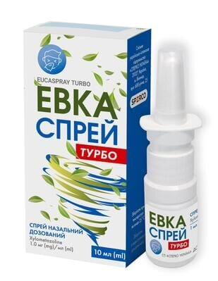 Евкаспрей турбо спрей наз., доз. 1 мг/мл по 10 мл у конт. поліет.