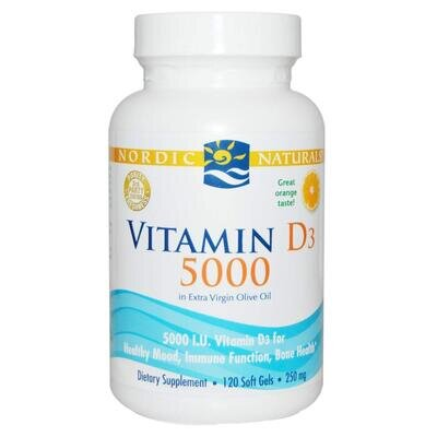 Вітамін D3 Nordic Naturals Vitamin D3 5000 МО апельсин, 120 гелевих капсул
