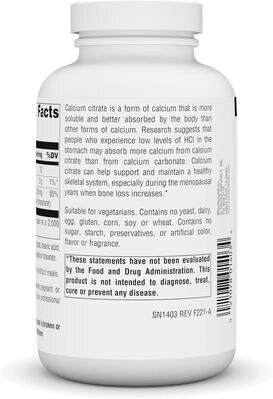 Кальцій цитрат Source Naturals Calcium Citrate, 180 таблеток
