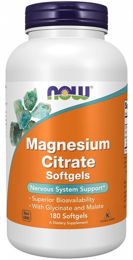 Магній цитрат NOW Magnesium Сitrate м'які капсули №180