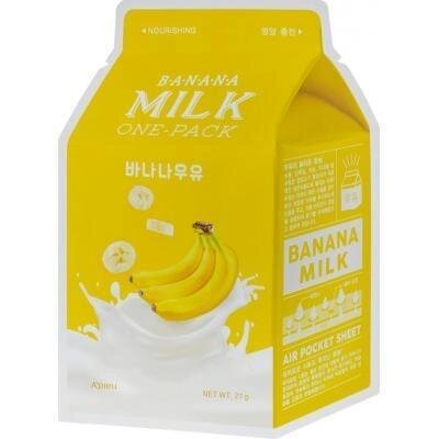 Маска тканинна для обличчя A'pieu Milk One-Pack Banana з екстрактом банана, 21 мл